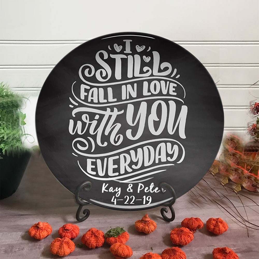 Personalisierte I Still Fall In Love Servierplatte Custom Boyfriend Geschenke Valentinstagsgeschenk