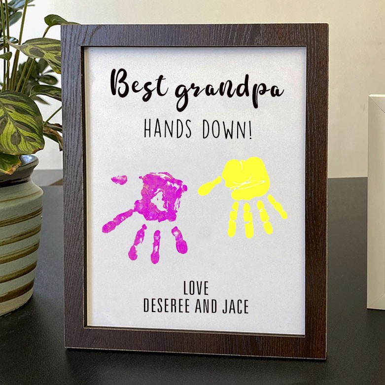 Personalisiertes bestes Opa-DIY-Handabdruck-Schild-Geschenk f