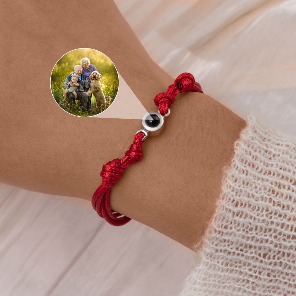 Personalisiertes geflochtenes Seil Memorial Photo Projection Armband f