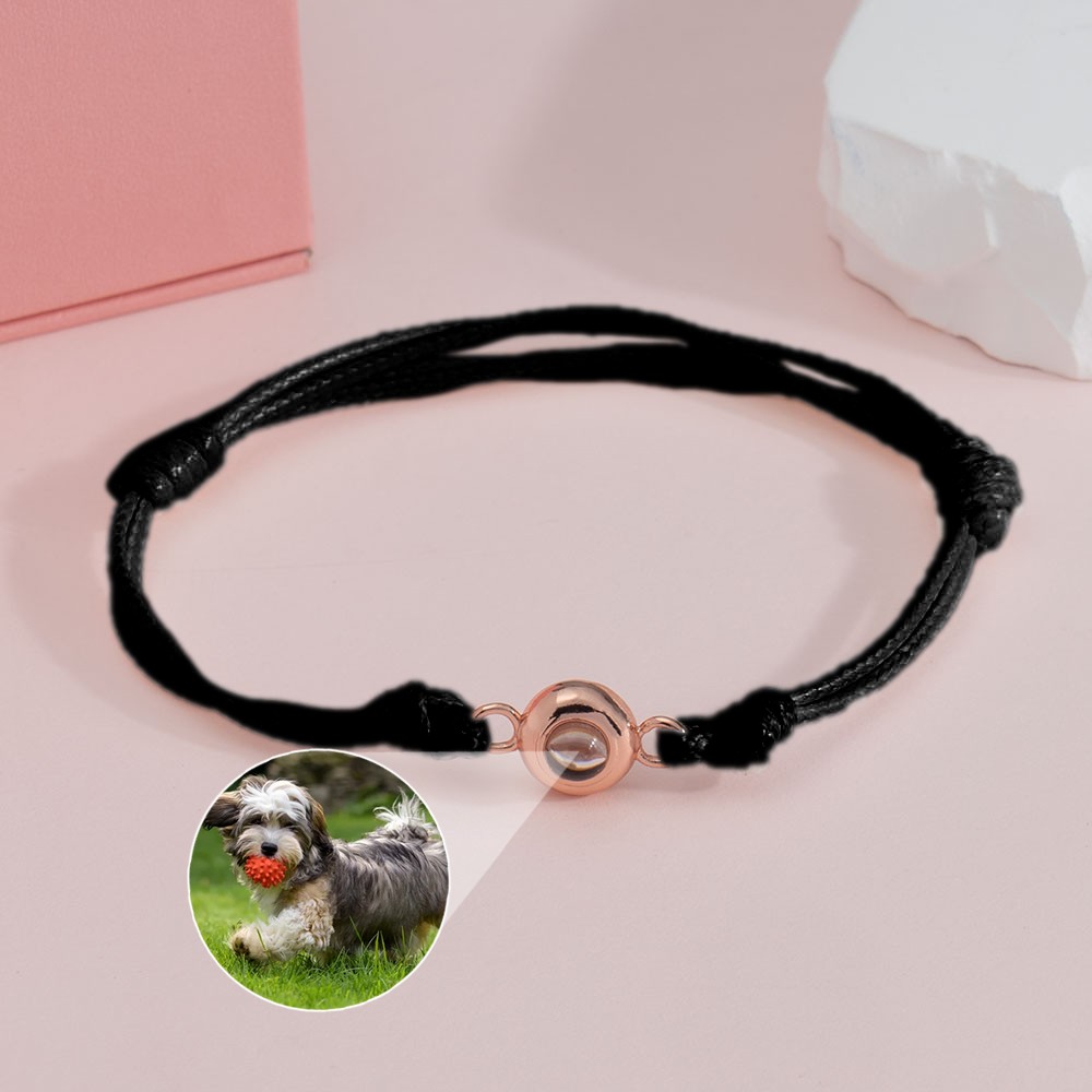 Personalisiertes geflochtenes Seil-Haustier-Fotoprojektions-Armband