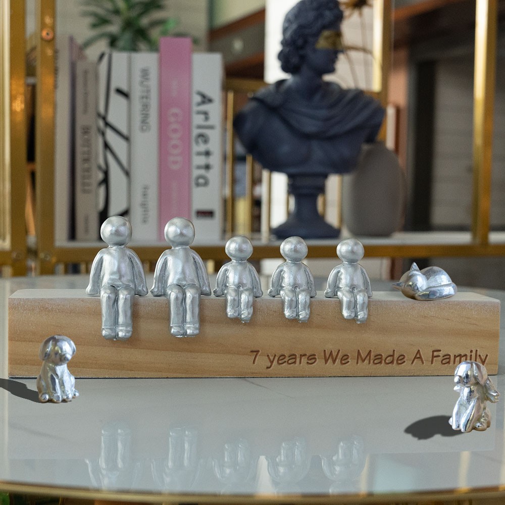  Personalisierte 7 Jahre We Made A Family Skulptur Figuren Jubil