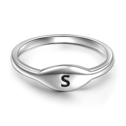 Personalisierter Anfangsring aus S925-Sterlingsilber