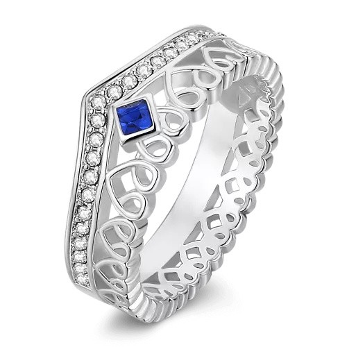 S925 Sterling Silber Personalisierter Versprechen Geburtsstein Versprechen Ring