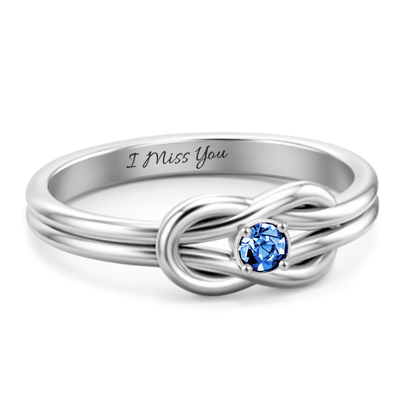 S925 Sterling Silber Personalisierter Twisted Promise Ring mit Geburtsstein