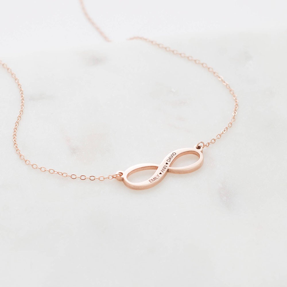 Infinity-Schmuck | Silberne Unendlichkeits-Sommer-Halskette | Personalisiertes Infinity-Geschenk | M