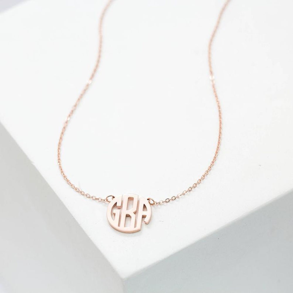 Zierliche Monogramm-Halskette | Benutzerdefinierte Block-Monogramm-Initialen-Halskette | Personalisierter Namensschmuck