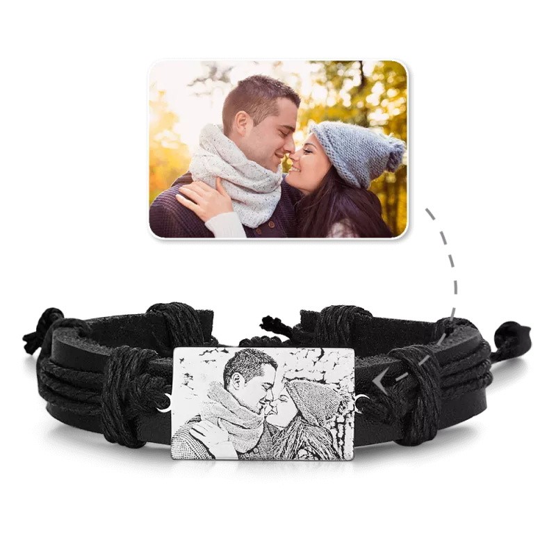 Rechteckiges Armband mit Fotogravur f