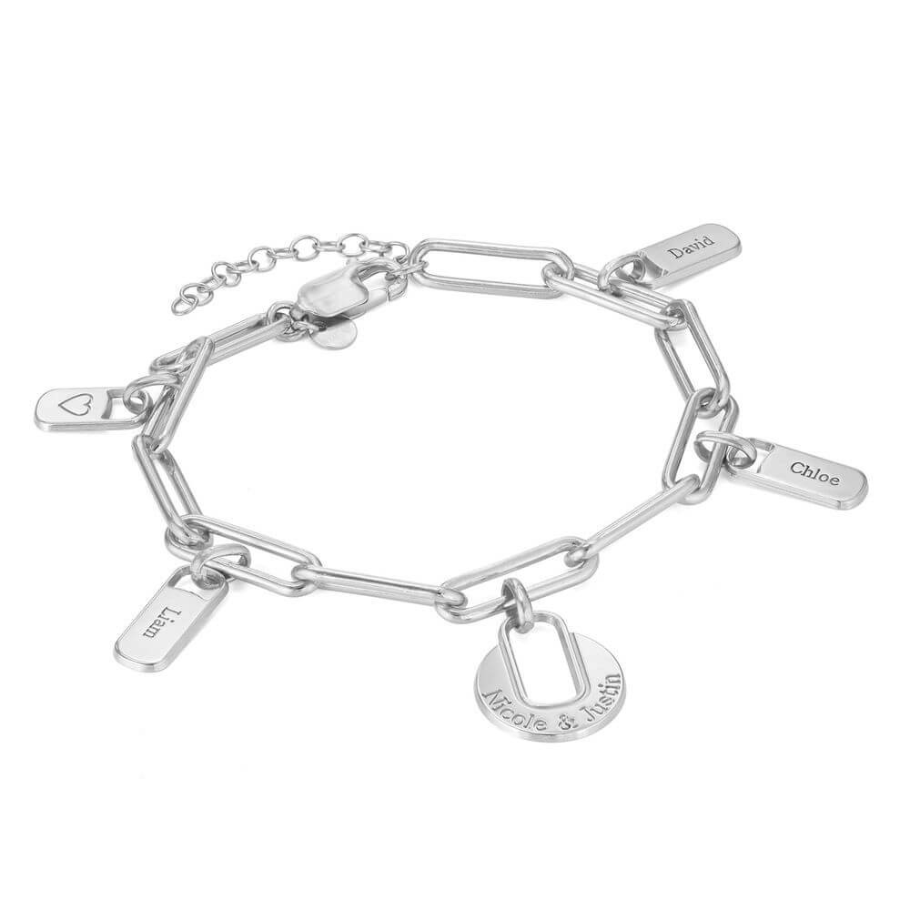 Kettenglied-Armband mit 1-5 benutzerdefinierten Charms