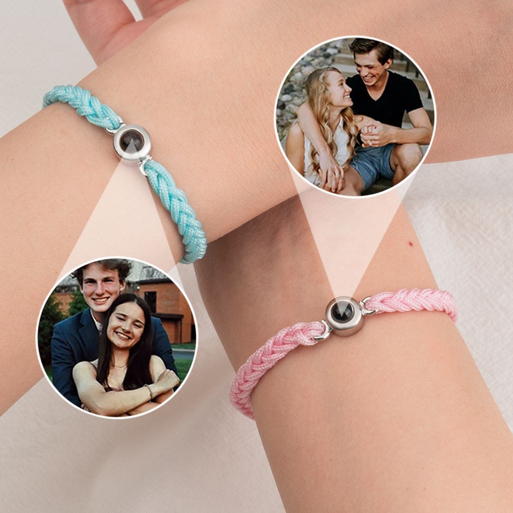 Personalisiertes Paar-Fotoprojektions-Armband Memorial Boyfriend Gift Valentinstagsgeschenk f