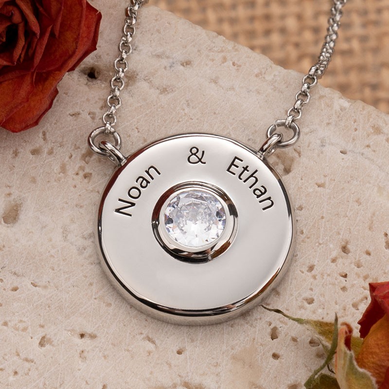 Personalisierte gravierbare Disc Charm Halskette Geschenk f