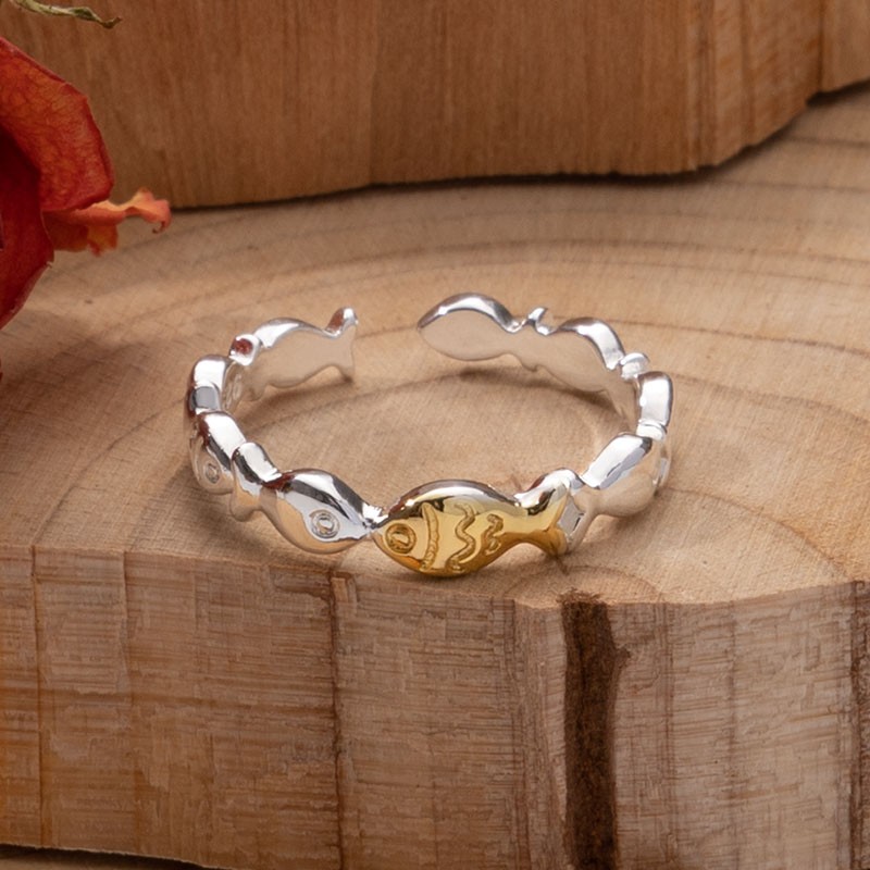 Fish Ring Swimming Against Ring Besonderes Geschenk f