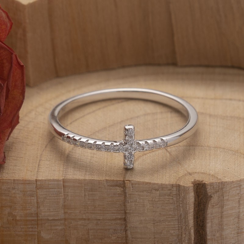 Pray Through It Pave Cross Ring Religi